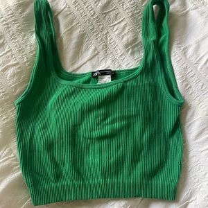 Zara Green Cropped Tank Top